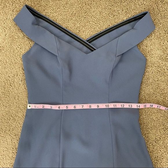 Dessy Collection 3012 Off The Shoulder Crossback Gown Silverstone 4 - Picture 9 of 10